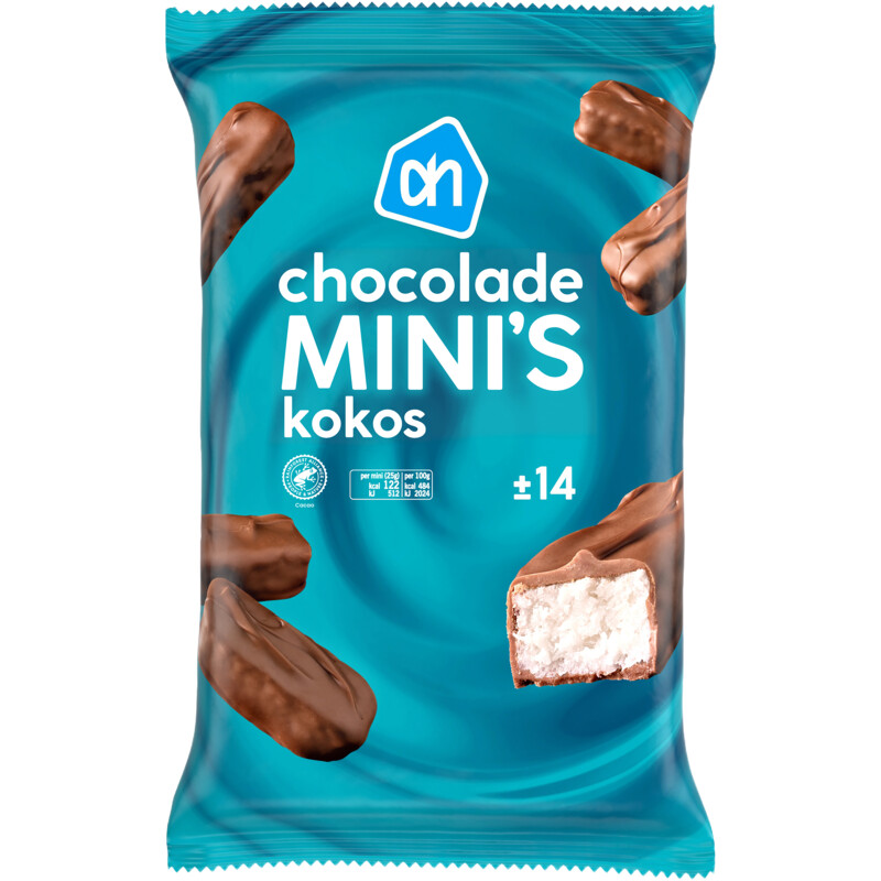 Een afbeelding van AH Chocolade mini's kokos