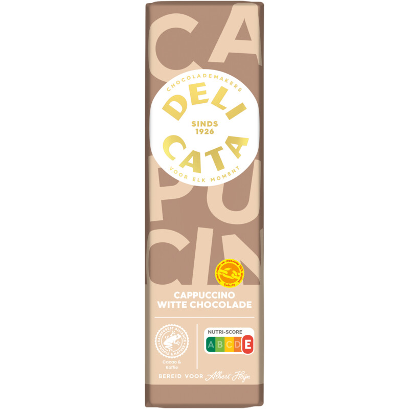 Een afbeelding van Delicata Reep witte chocolade cappuccino