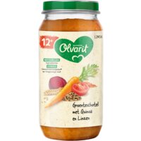 Een afbeelding van Olvarit Groenteschotel met quinoa en linzen 12m+