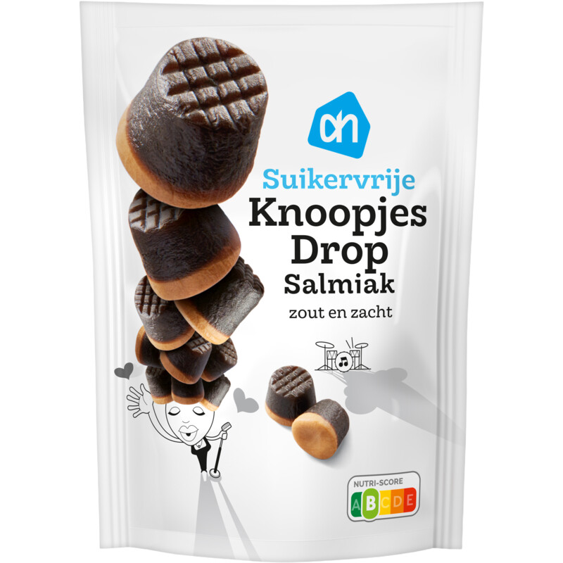 Een afbeelding van AH Salmiak knoopjesdrop suikervrij