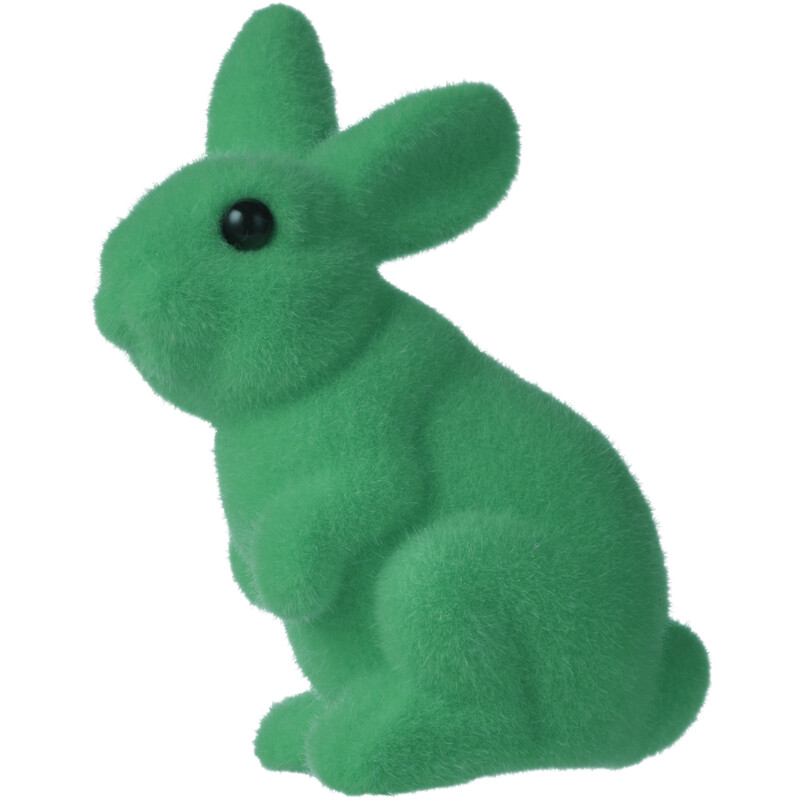 Een afbeelding van AH Flock haasje staand groen 13cm
