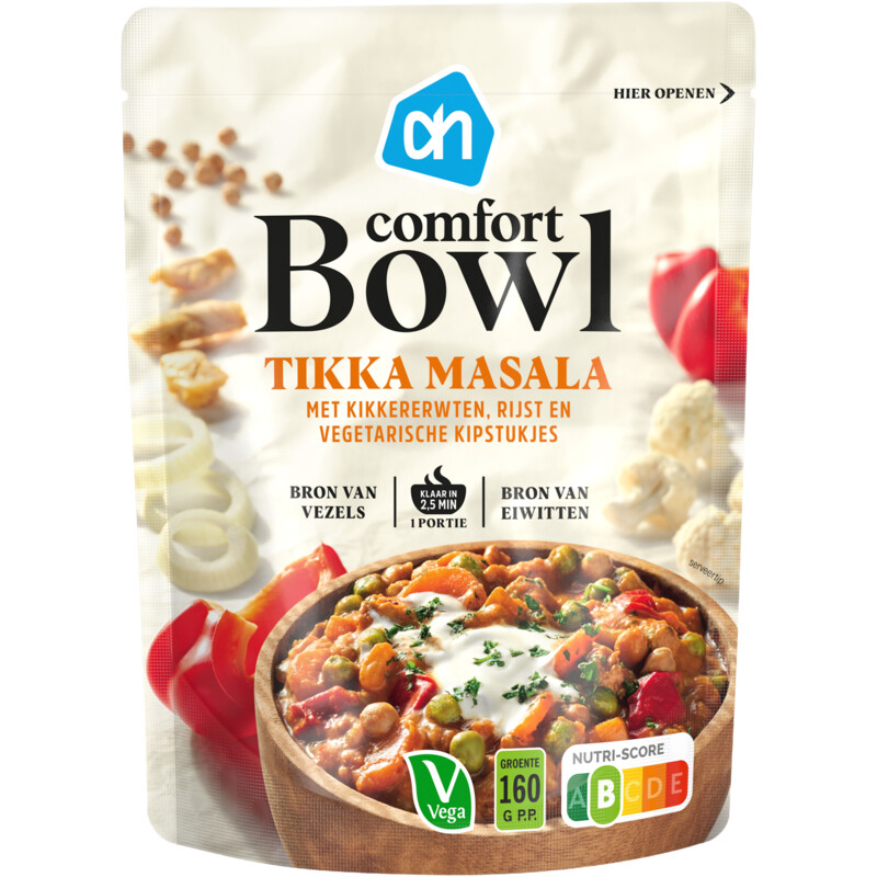 Een afbeelding van AH Comfort bowl tikka masala