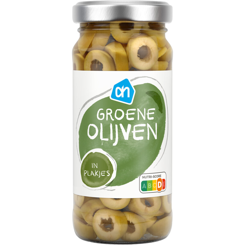 Een afbeelding van AH Groene olijven in plakjes