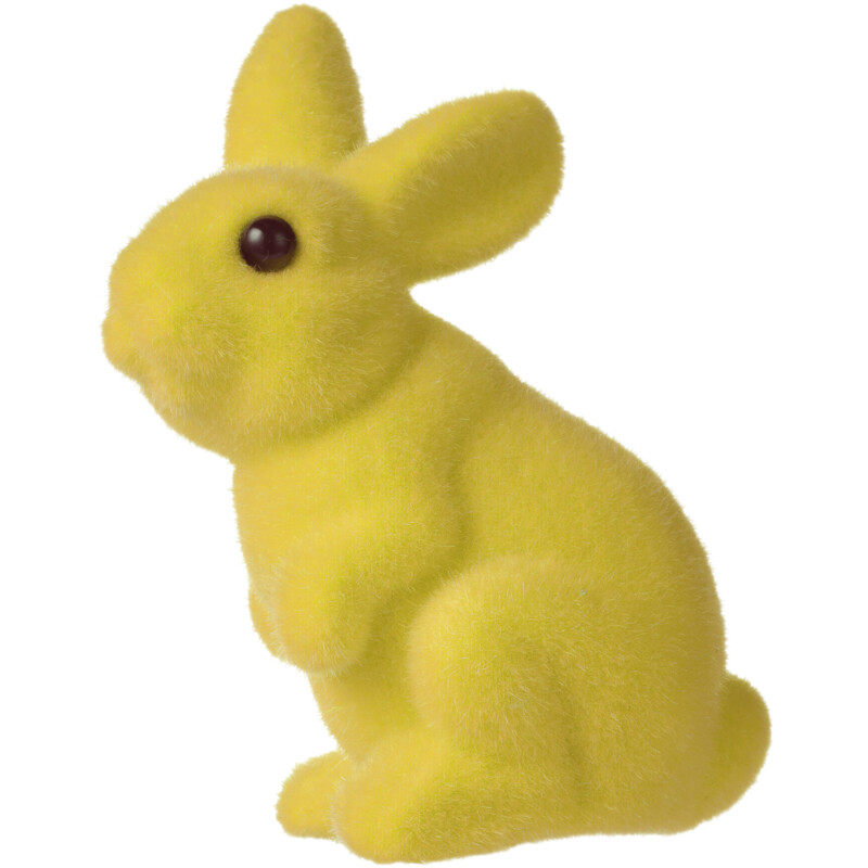 Een afbeelding van AH Flock haasje staand geel 13cm