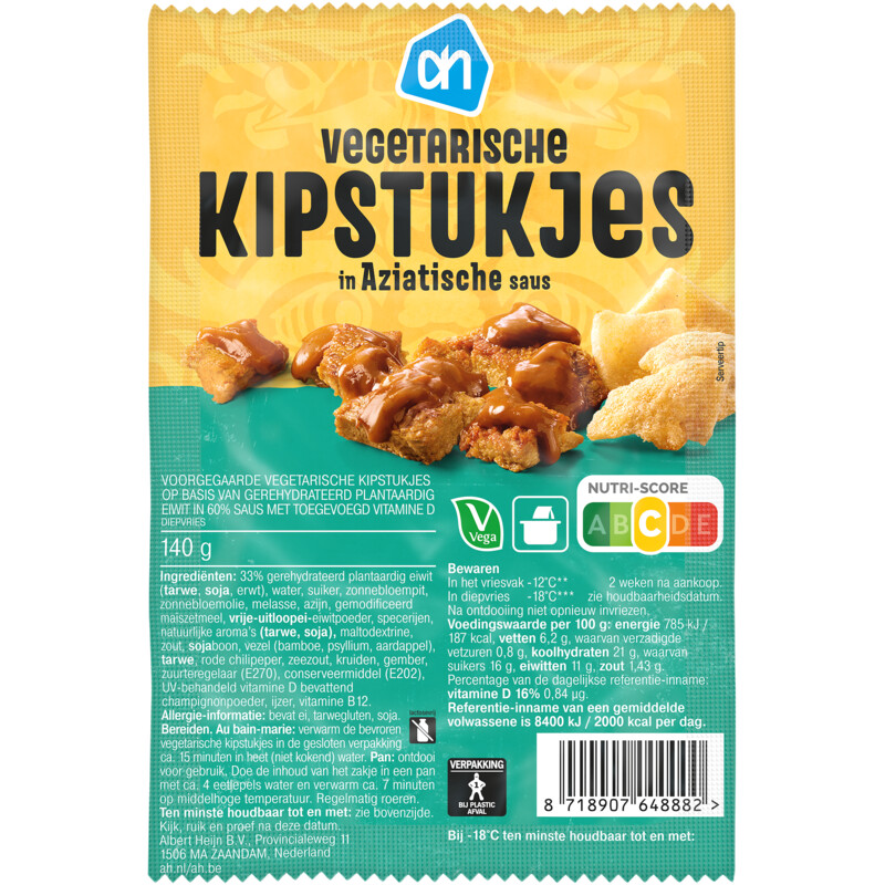 Een afbeelding van AH Vegetarische kipstukjes Aziatische saus
