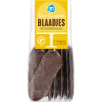 Een afbeelding van AH Chocolade blaadjes puur citroen