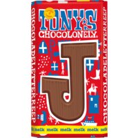 Een afbeelding van Tony's Chocolonely Melkchocolade letterreep J