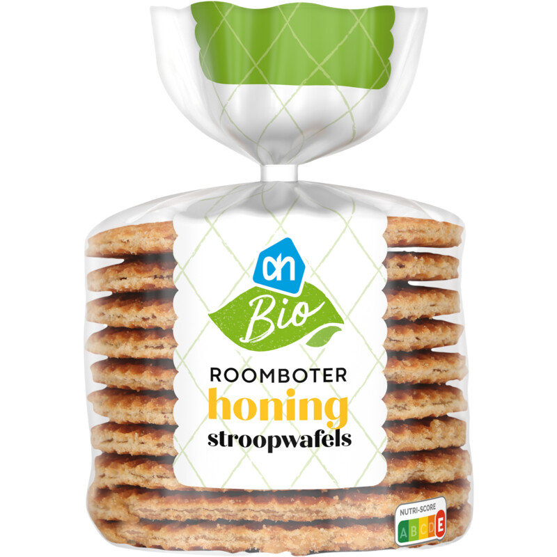 Een afbeelding van AH Biologisch Honing stroopwafels