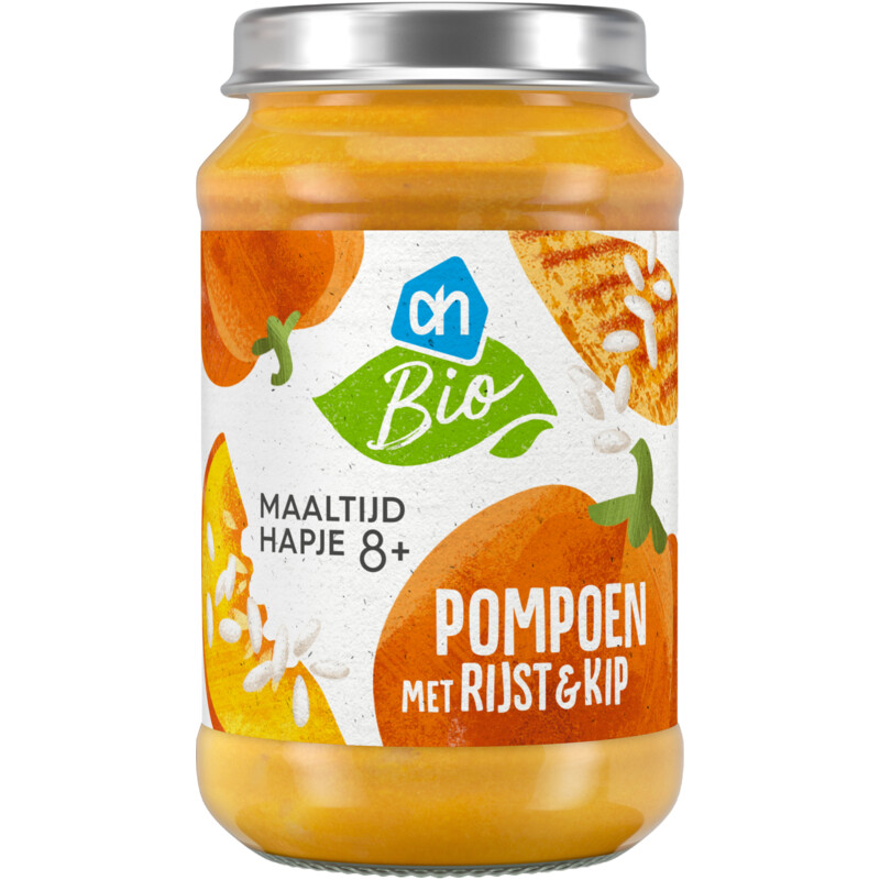 Een afbeelding van AH Biologisch Maaltijdhapje pompoen rijst & kip 8+