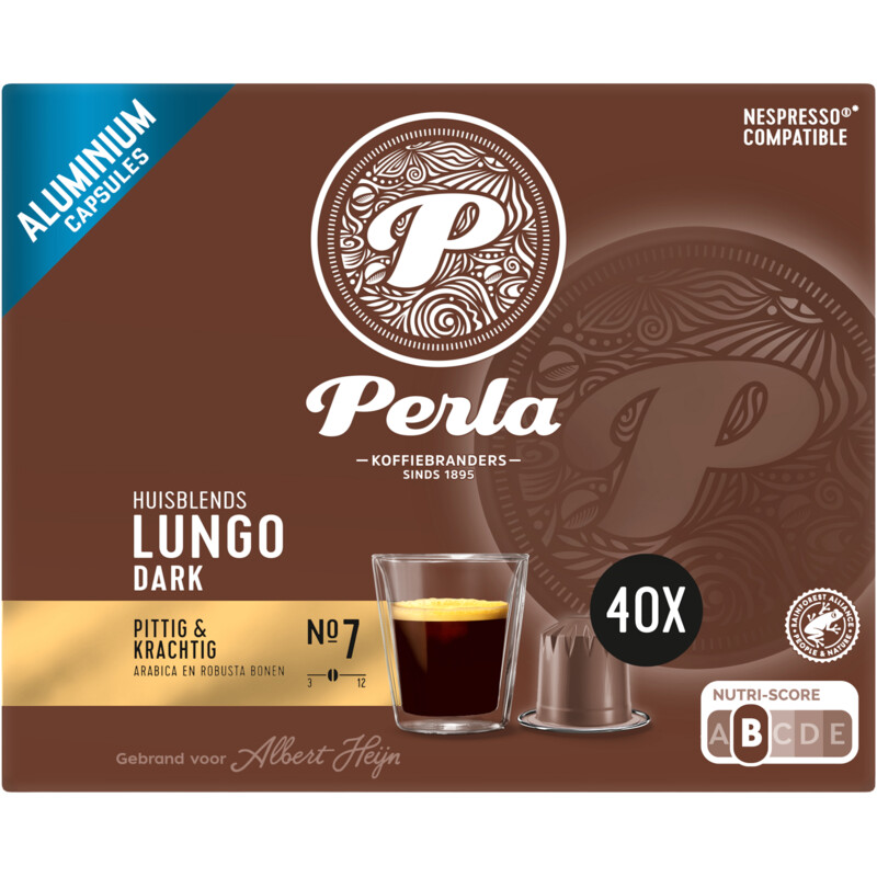 Een afbeelding van Perla Huisblends Lungo dark capsules