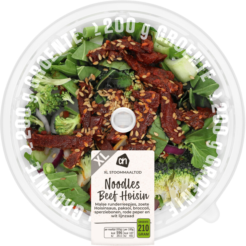 Een afbeelding van AH Stoommaaltijd noodles beef hoisin XL