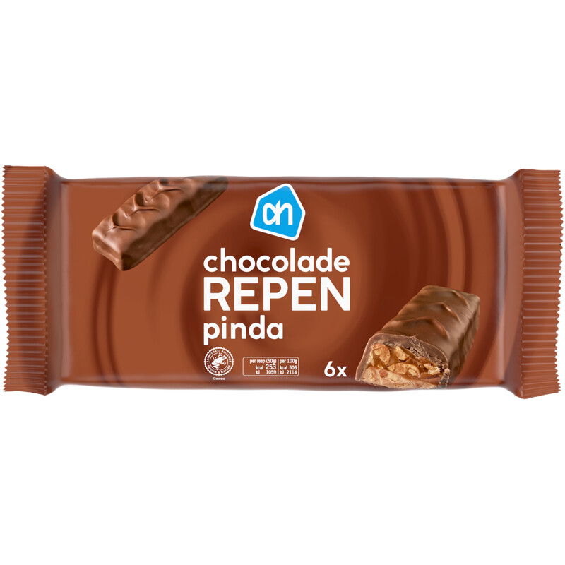 Een afbeelding van AH Chocolade repen pinda