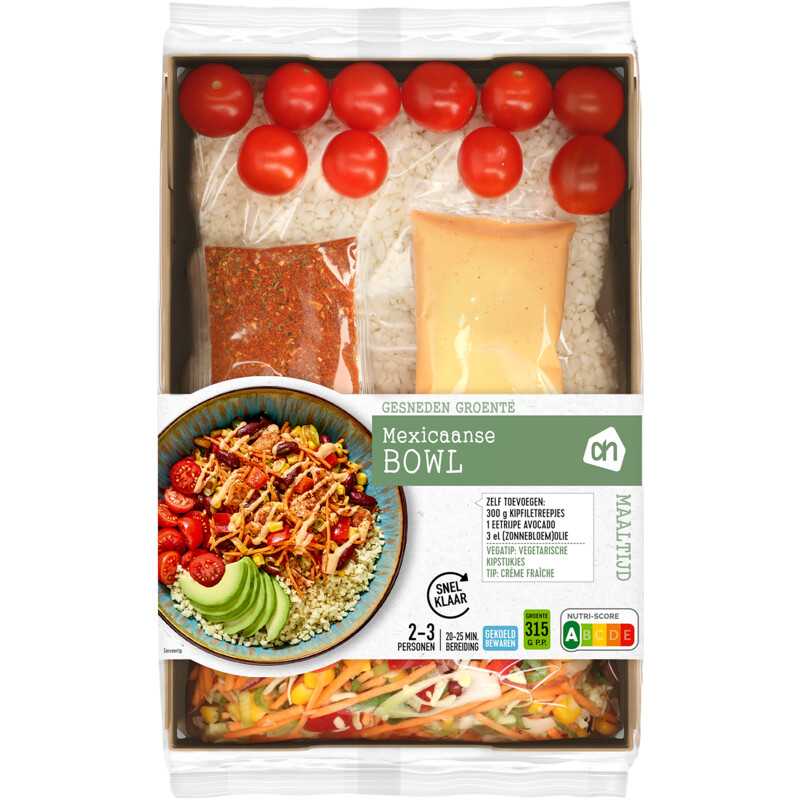 Een afbeelding van AH Gesneden verspakket Mexicaanse bowl