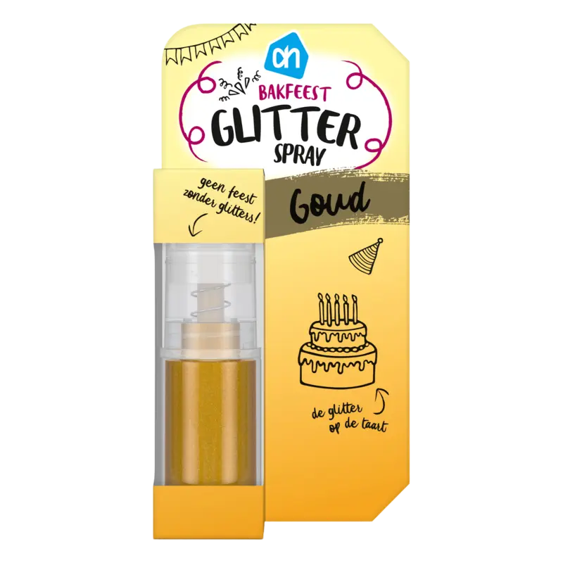 AH Bakfeest glitterspray goud