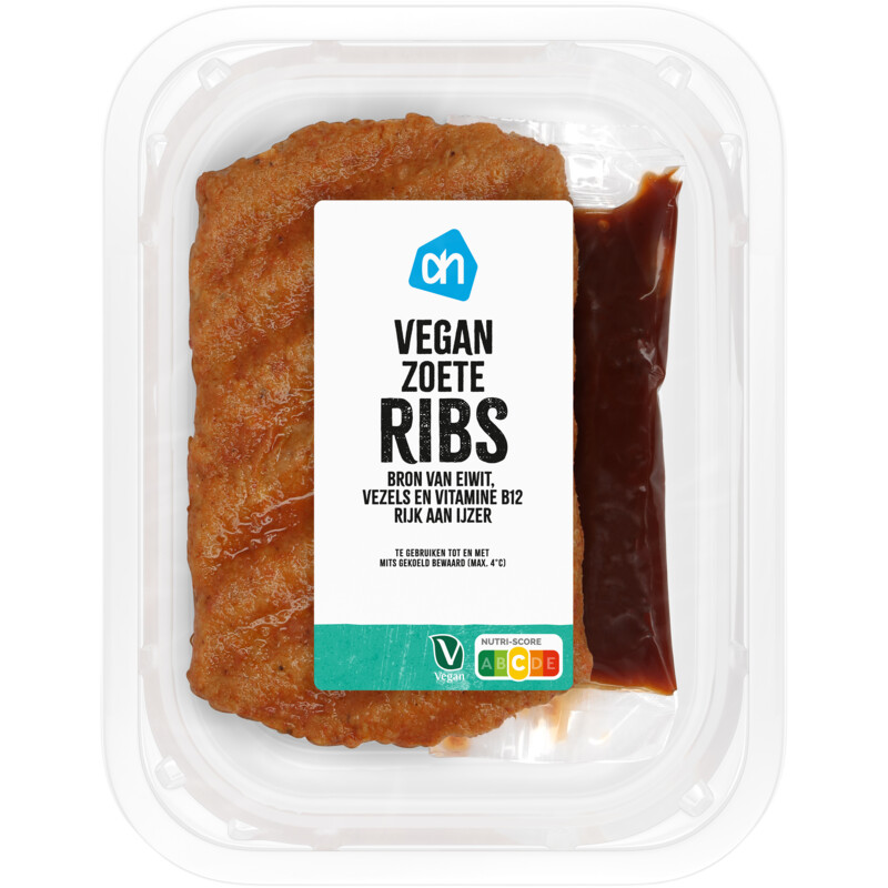 Een afbeelding van AH Vegan zoete ribs