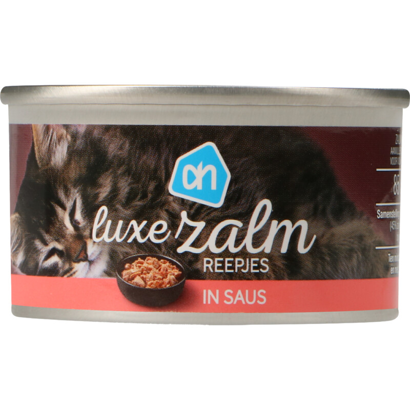 Een afbeelding van AH Luxe zalm reepjes in saus