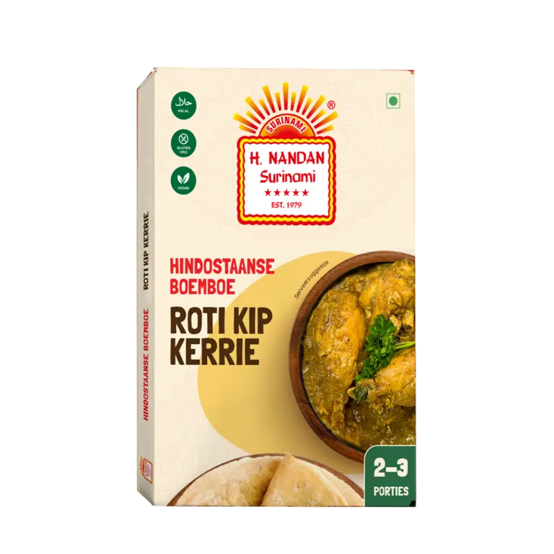 H. Nandan Hindostaanse boemboe roti kip kerrie