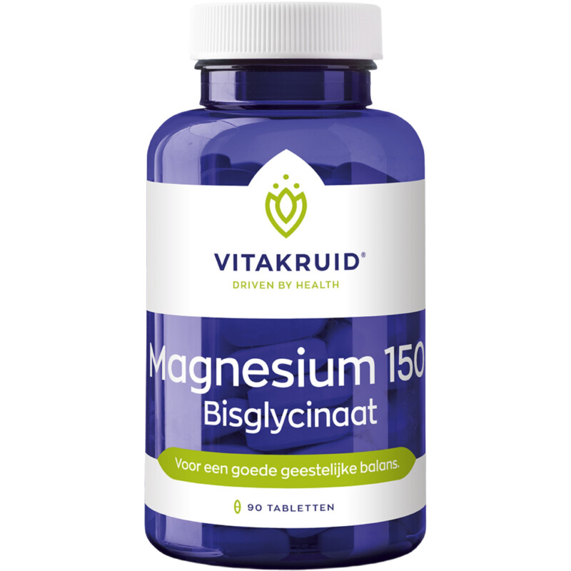 Een afbeelding van Vitakruid Magnesium 150 bisglycinaat tabletten