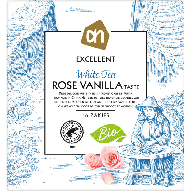 Een afbeelding van AH Excellent Biologisch white tea rose vanilla taste