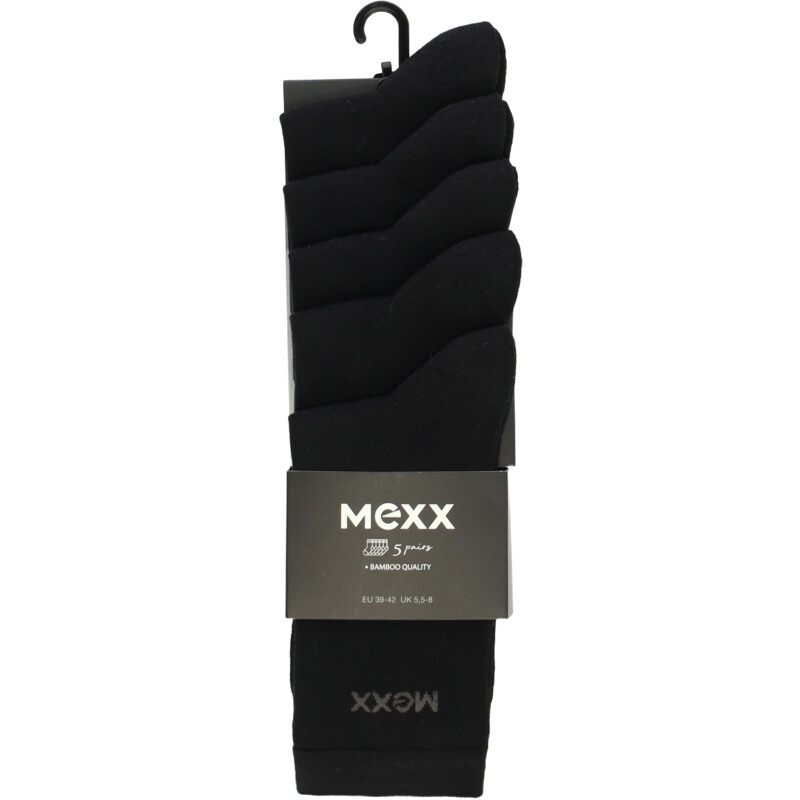 Een afbeelding van Mexx Sokken zwart maat 43-46 5-pack