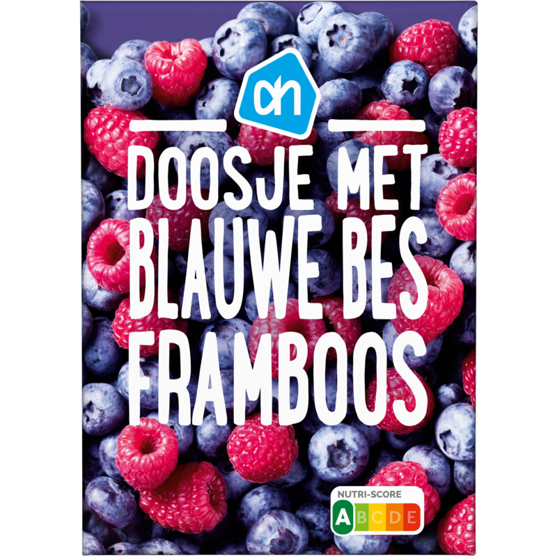 Een afbeelding van AH Doosje met blauwe bes framboos