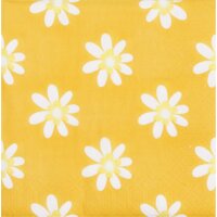 Een afbeelding van AH Servet bloem allover geel 33x33cm