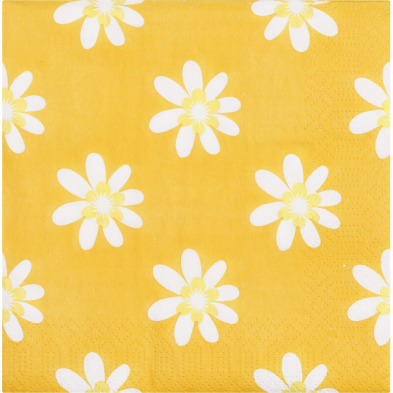 Een afbeelding van AH Servet bloem allover geel 33x33cm