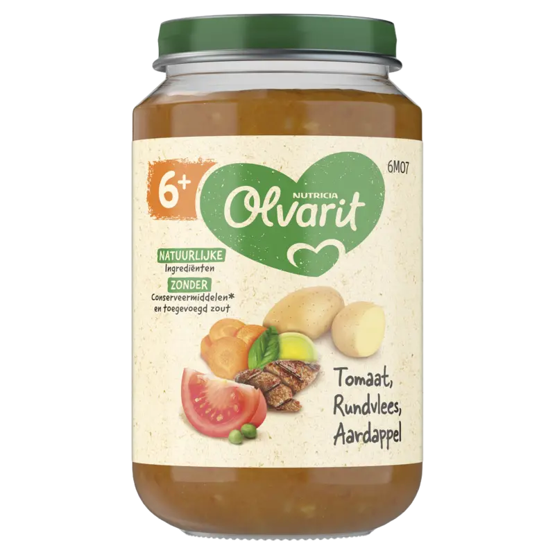 Olvarit Tomaat rundvlees aardappel 6m+