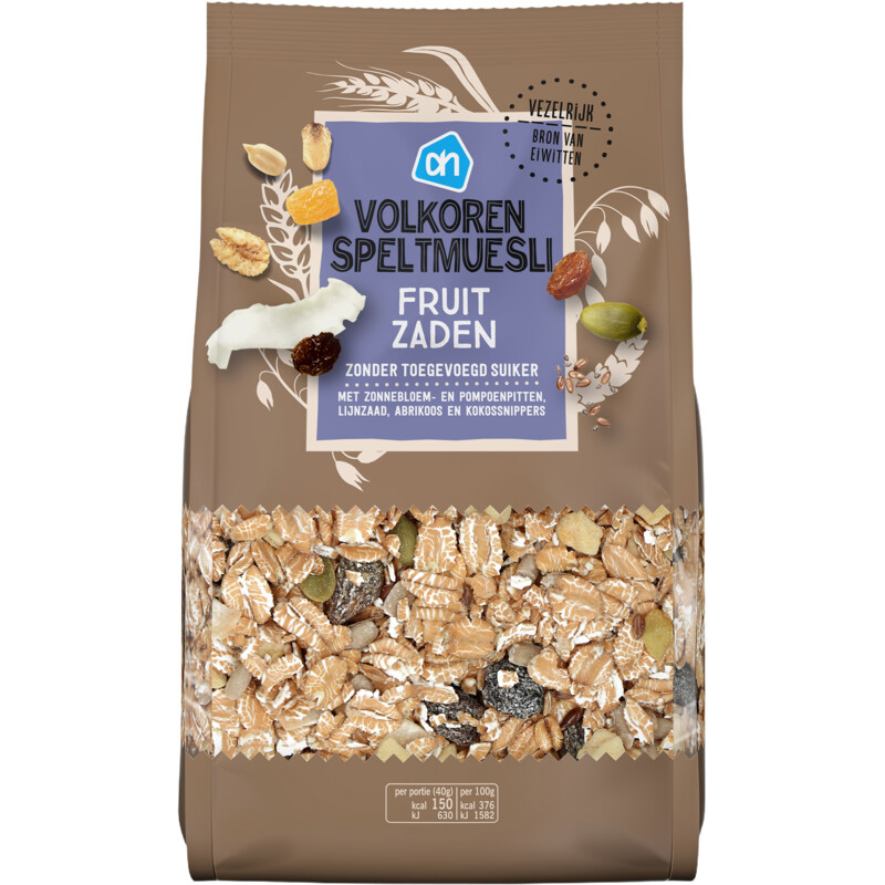 Een afbeelding van AH Speltmuesli fruit & zaden