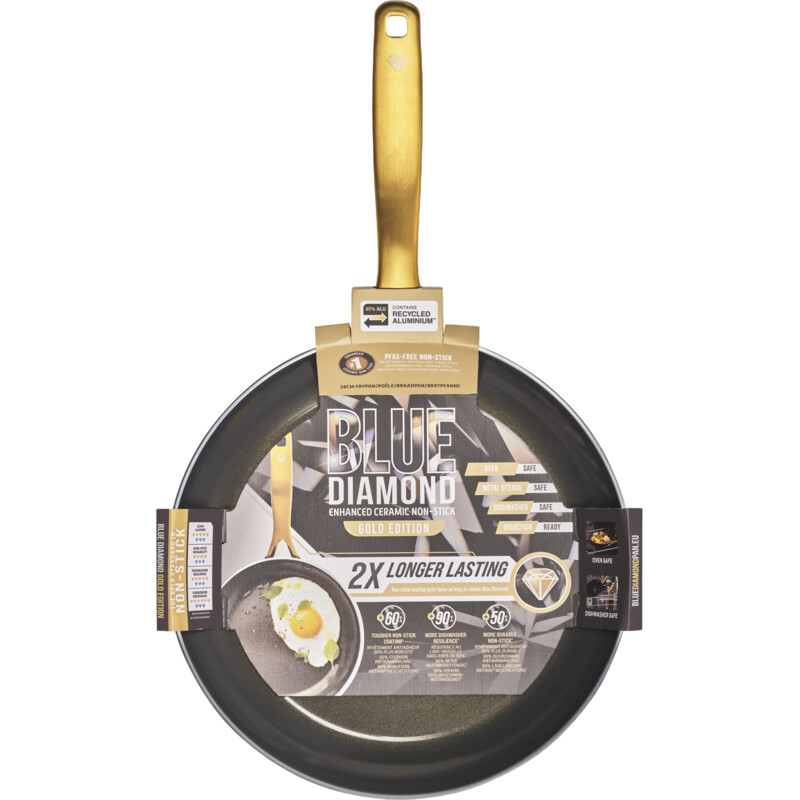 Een afbeelding van Blue Diamond Koekenpan gold diamond 28cm