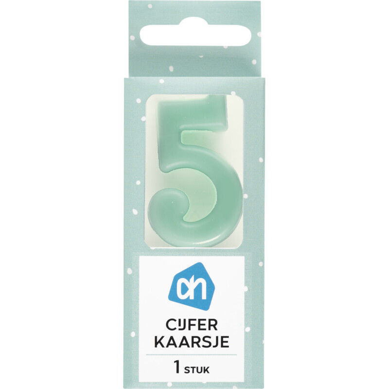Een afbeelding van AH Kaars cijfer 5 kleur