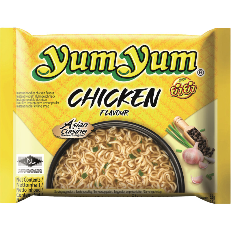 Een afbeelding van Yum Yum Chicken flavour instant noodles