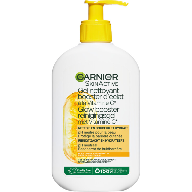 Een afbeelding van Garnier SkinActive glow booster reinigingsgel