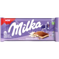Een afbeelding van Milka Chocoladereep alpenmelk créme