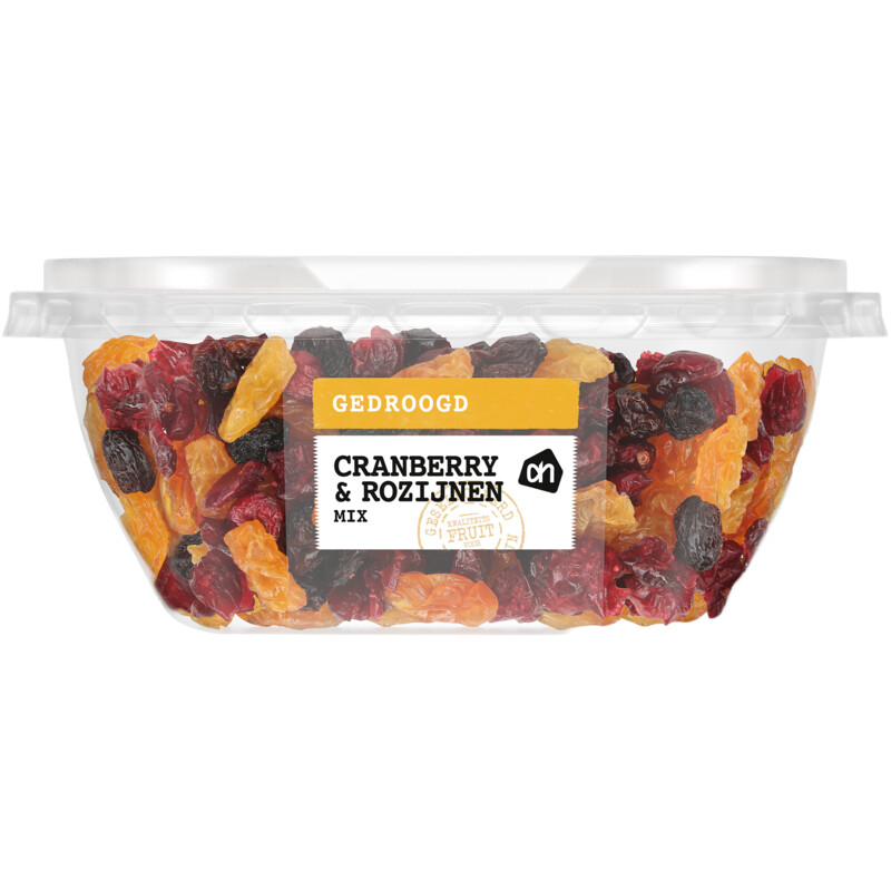 Een afbeelding van AH Cranberry & rozijnen mix gedroogd