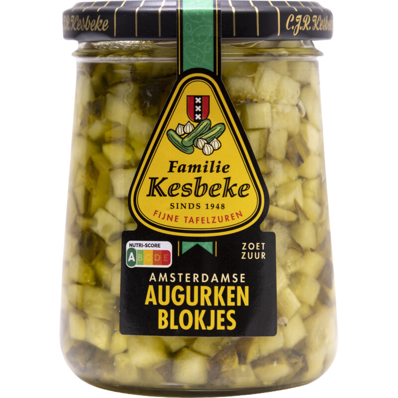 Een afbeelding van Kesbeke Amsterdamse augurken blokjes