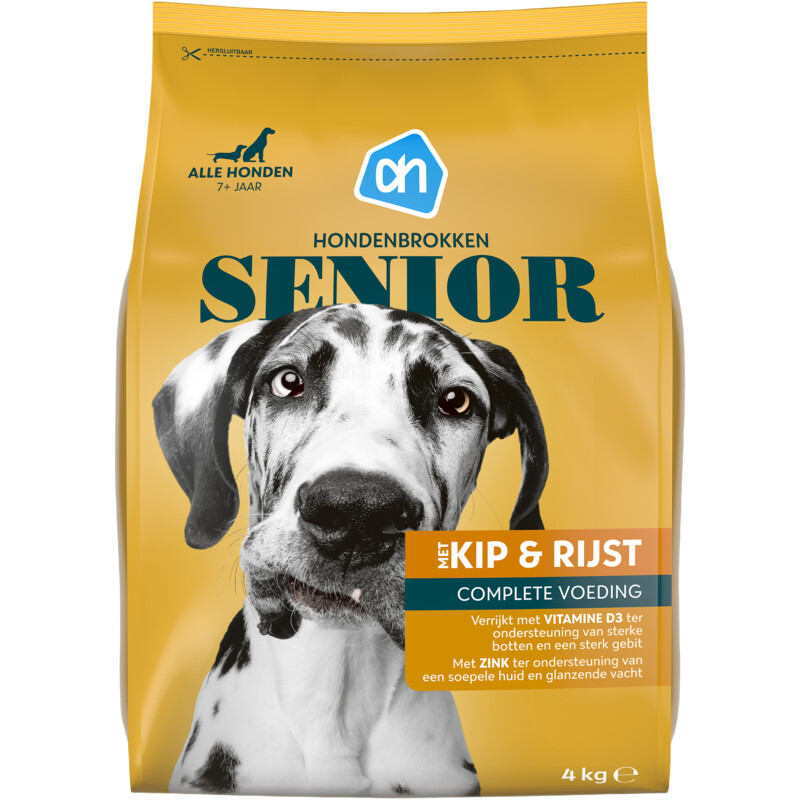 Een afbeelding van AH Hondenbrokken senior met kip & rijst
