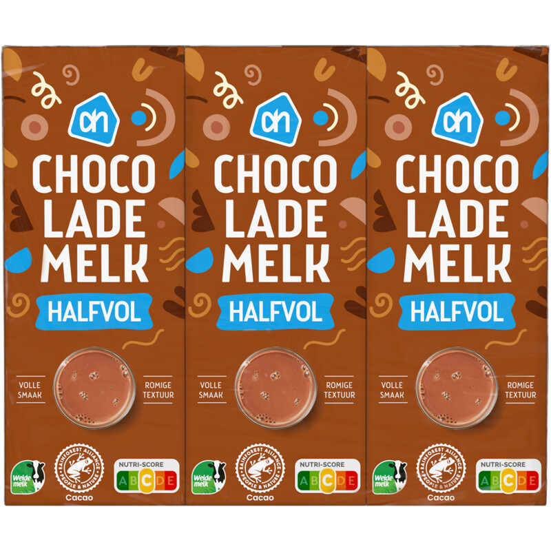 Een afbeelding van AH Chocolademelk halfvol 6-pack