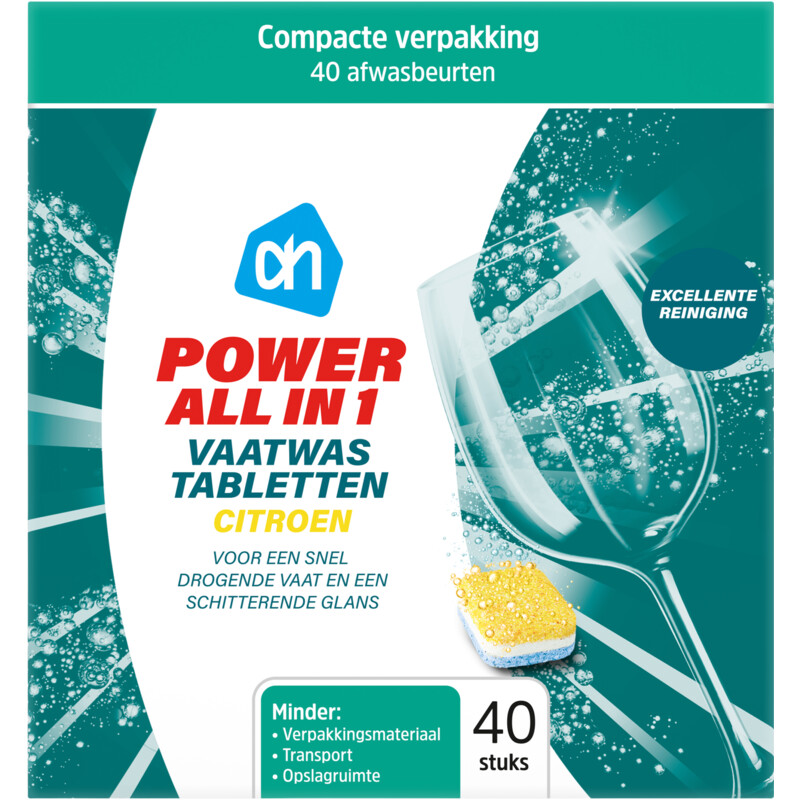Een afbeelding van AH Power all in 1 vaatwastab citroen & munt