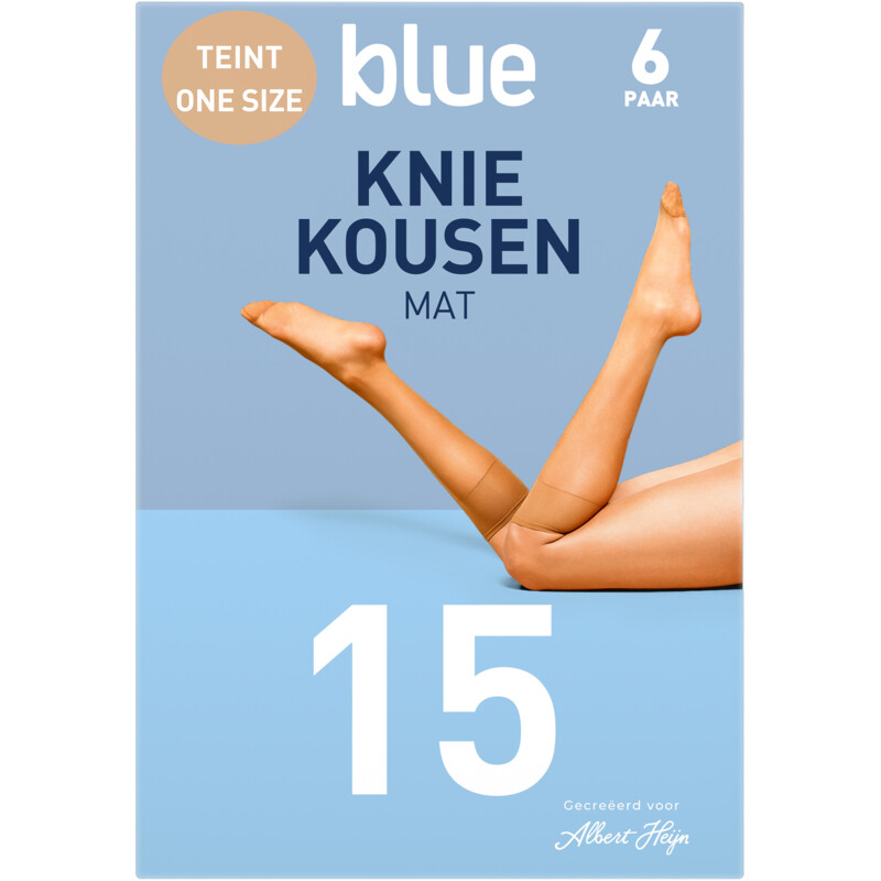 Een afbeelding van Blue Kniekous zijdeglans teint 15 denier