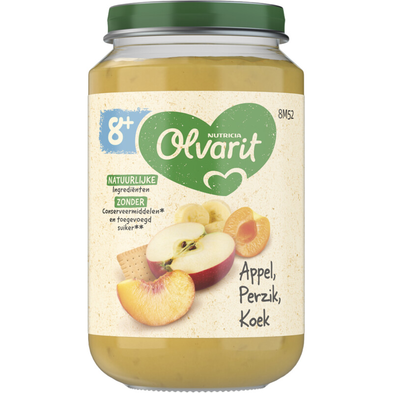 Een afbeelding van Olvarit 8+ mnd appel perzik koek