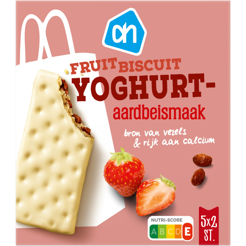 Een afbeelding van AH Fruitbiscuit yoghurt aardbeismaak