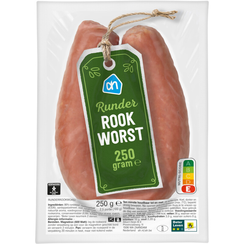 AH Sappige runder rookworst bestellen | Albert Heijn