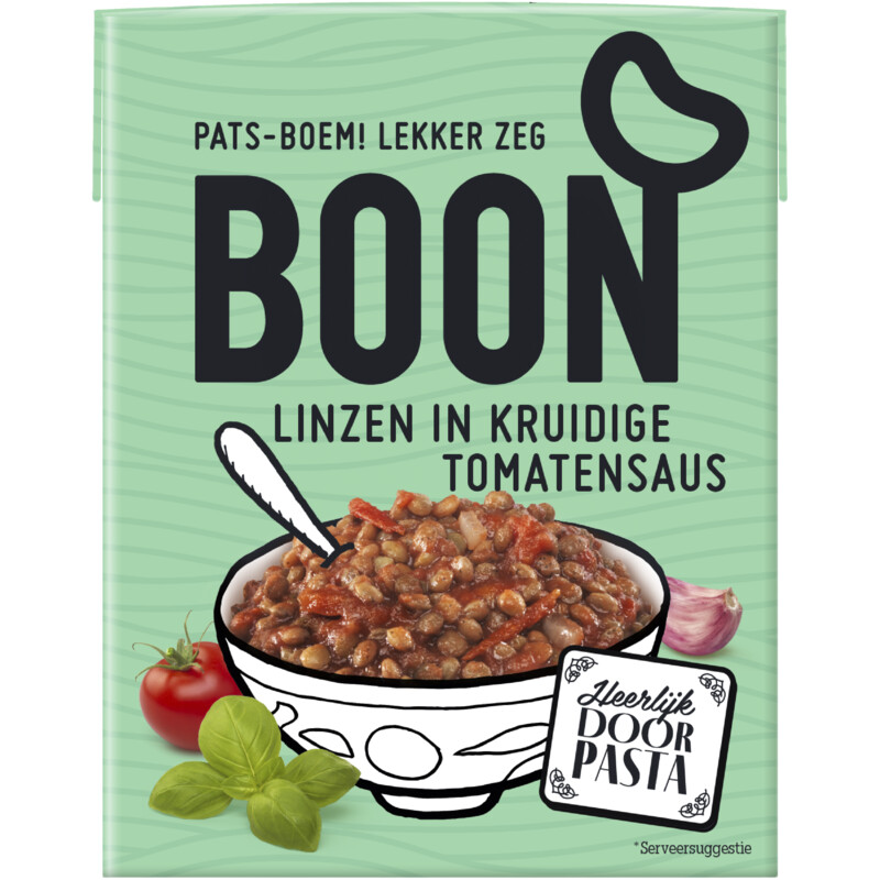 Een afbeelding van Boon Linzen in kruidige tomatensaus