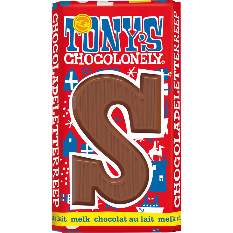 Een afbeelding van Tony's Chocolonely Letter reep melk S