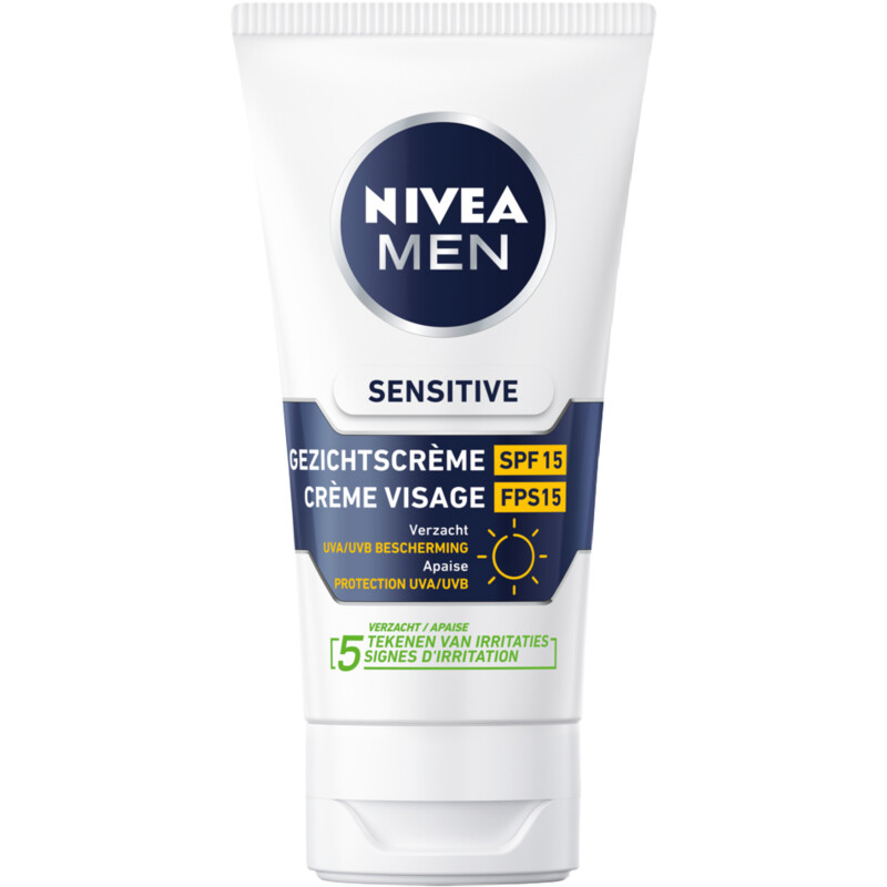Een afbeelding van NIVEA Men sensitive spf 15 gezichtscreme