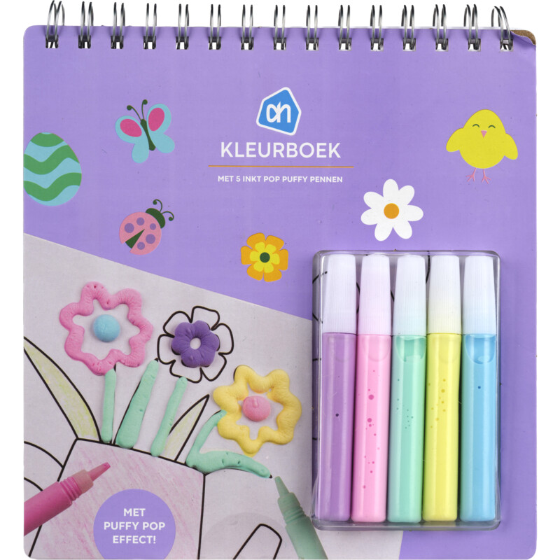 Een afbeelding van AH Kleurboek met pop pennen