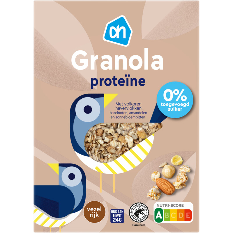 Een afbeelding van AH Granola proteïne 0% toegevoegd suiker