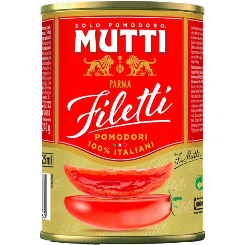 Een afbeelding van Mutti Pomodori filetti
