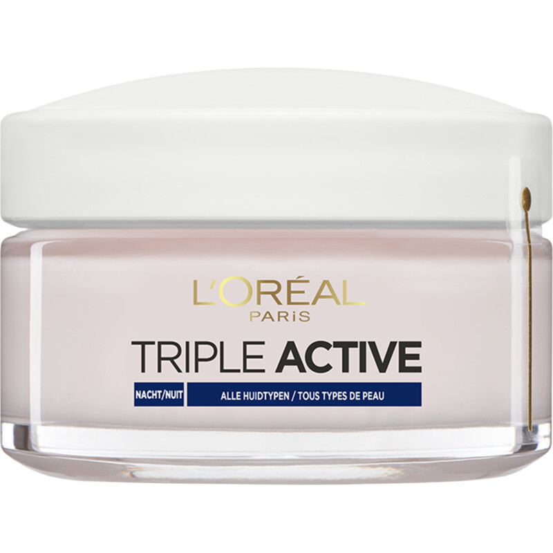 Een afbeelding van L'Oréal Triple active nachtcrème alle huidtypen